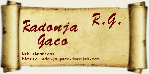 Radonja Gaco vizit kartica